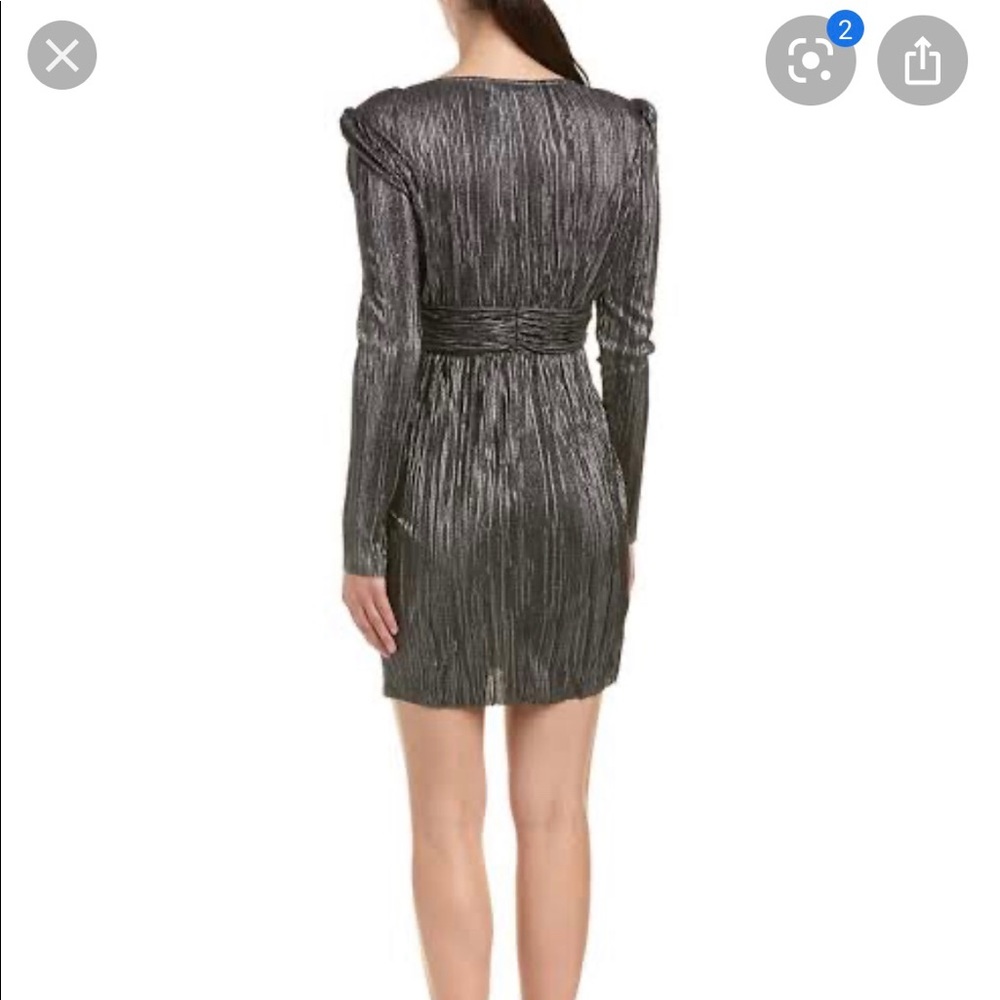BCBG Metallic Pleated Dress